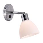 Nordlux Ray Wall Light Metal and Glass Chrome | Suitable for E14
